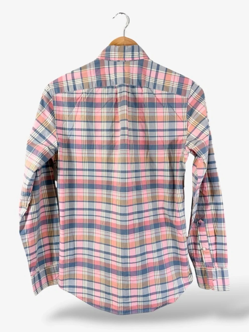 J. Crew Pink Plaid Button Up Shirt Men’s XS Slim Fit Secret Wash BG410 Preppy